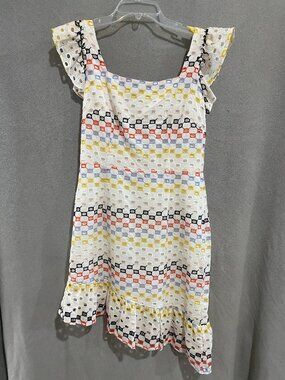 Waverly Grey Libertine White Eyelet Embroidered Ruffle Dress Size 4